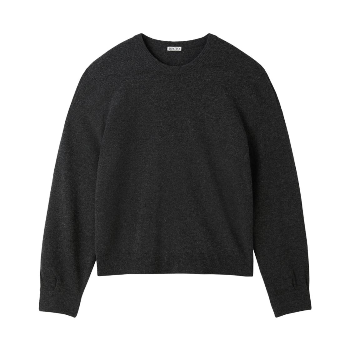 RM25WKTP003GR Recto Shirt Cuffs Detail Knit Top Charcoal Grey