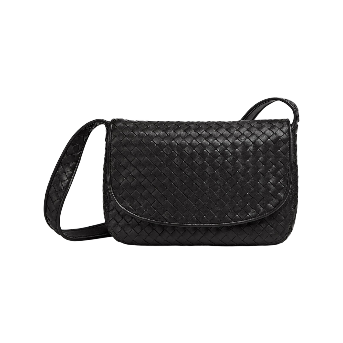 843836V5KD08803 Bottega Veneta Veneto Flap Messenger Black