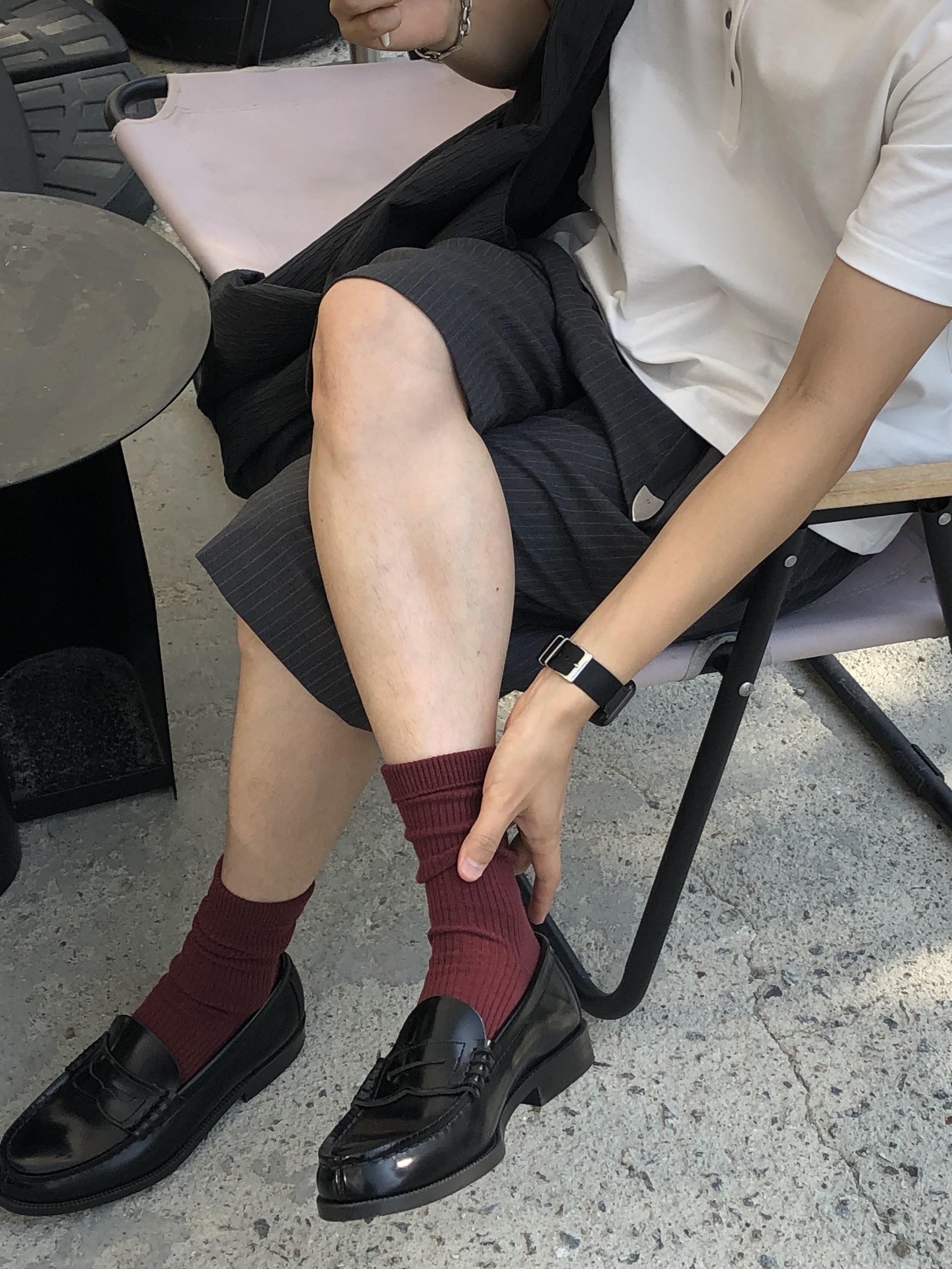 Haruta HS-906 Penny Loafer Black 착용 스타일 - 4
