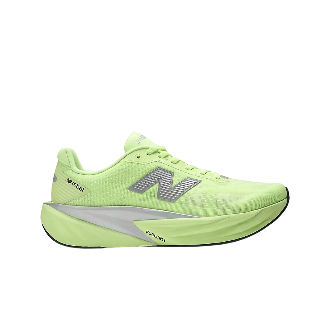 뉴발란스 퓨어셀 레벨 v5 랩 그린 실버 메탈릭 - 2E 와이드(New Balance FuelCell Rebel v5 Lab Green Silver Metallic - 2E Wide)