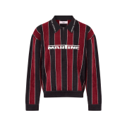 Martine Rose Sporty Logo Polo Black Burgundy - 25FW