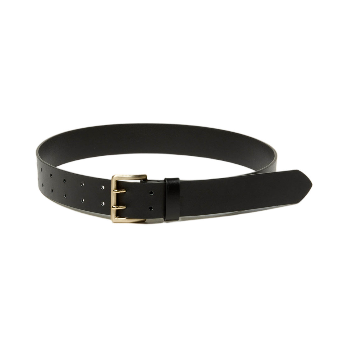 A25AB02RP Auralee Two Hole Buckle Belt Black