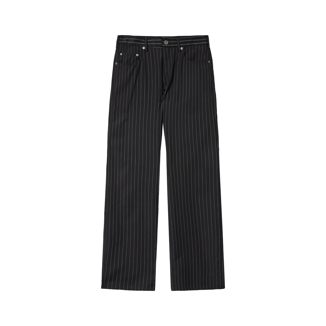 알렌느 울 핀스트라이프 부츠컷 팬츠 블랙(Haleine Wool Pinstripe Bootcut Pants Black (WB308))