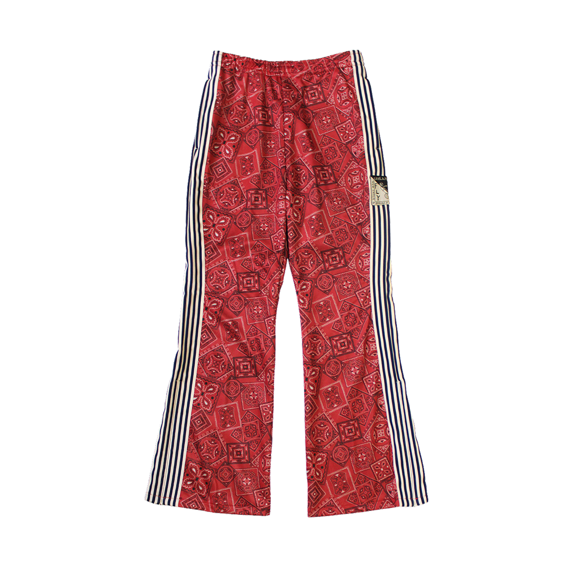 K2504LP151 Kapital Smooth Jersey Cookie Bandana Print Track Pants Red