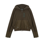 Vacant Archive Men Hank Hoodie Zip-Up Khaki