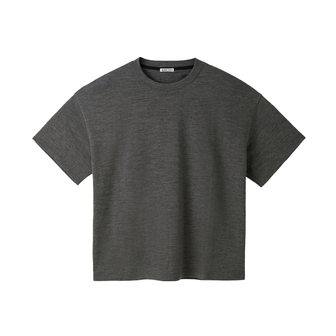 RM25WJTP001GR Recto Back Logo Wool T-Shirt Melange Grey