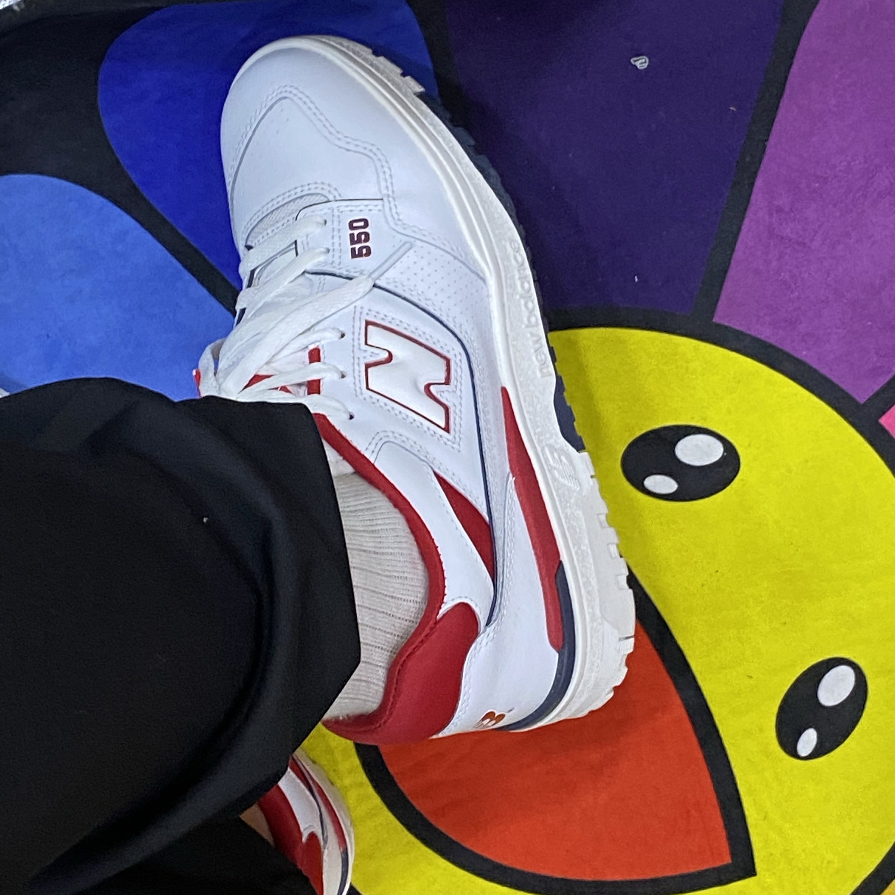 New Balance 550 White Team Red - JD Sports Exclusive 착용 스타일