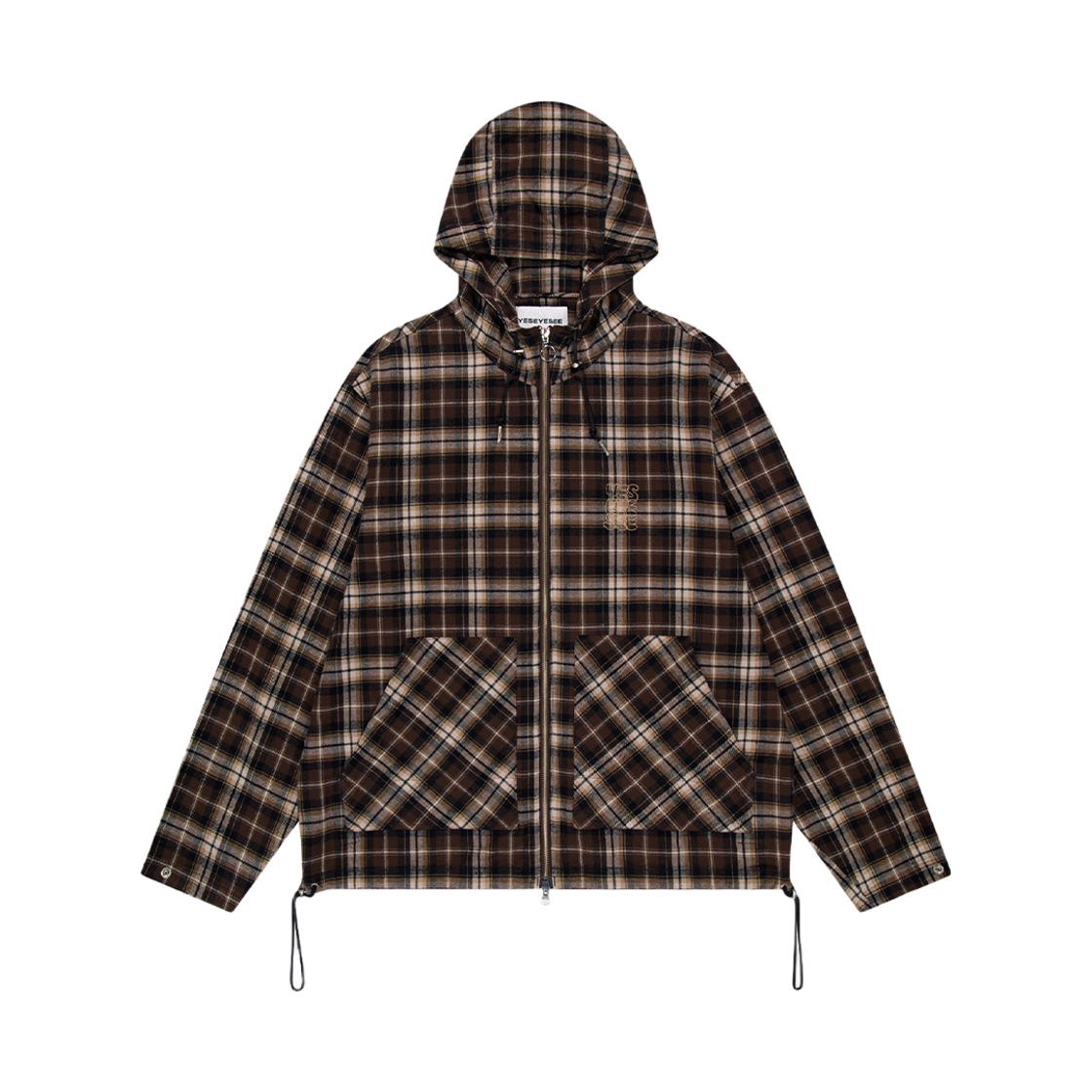 예스아이씨 플래드 윙 재킷 브라운(YESEYESEE Plaid Wing Jacket Brown)