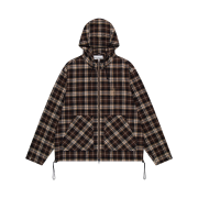 YESEYESEE Plaid Wing Jacket Brown