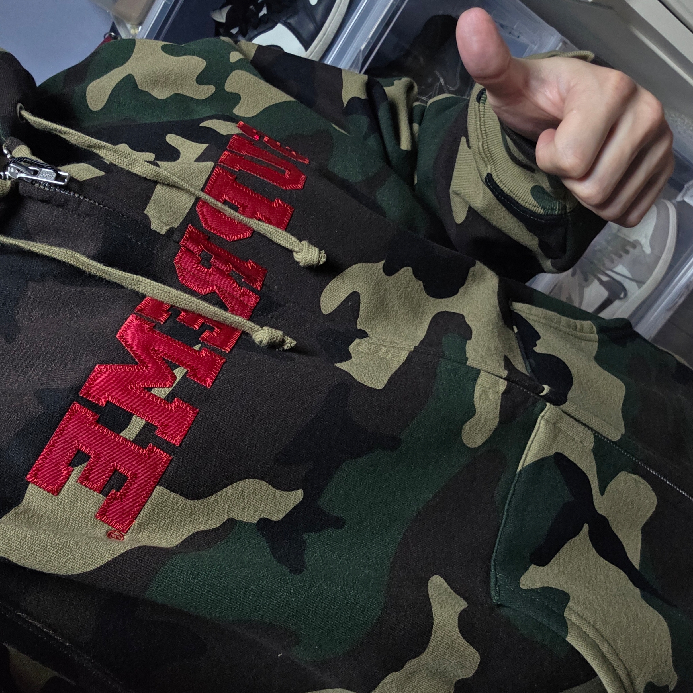 トップス Supreme Collegiate Applique Zip Up Camo Supreme Collegiate Applique Zip Up Camo