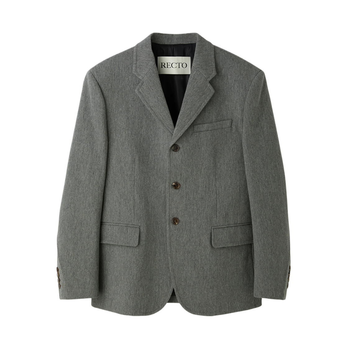 RM25WWJK002GR Recto Quincy Wool Single Jacket Melange Grey