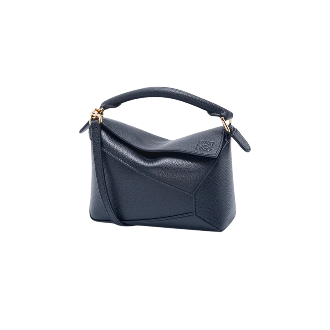 A510P88X41-5544 Loewe Mini Puzzle Edge Bag in Soft Grained Calfskin Deep Navy