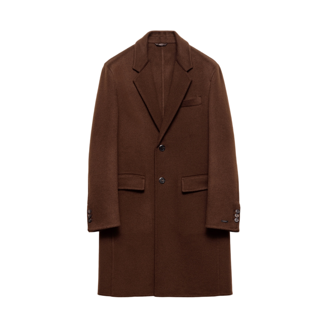 프라다 싱글 브레스티드 캐시미어 코트 코코아 브라운(Prada Single-Breasted Cashmere Coat Cocoa Brown) - 1