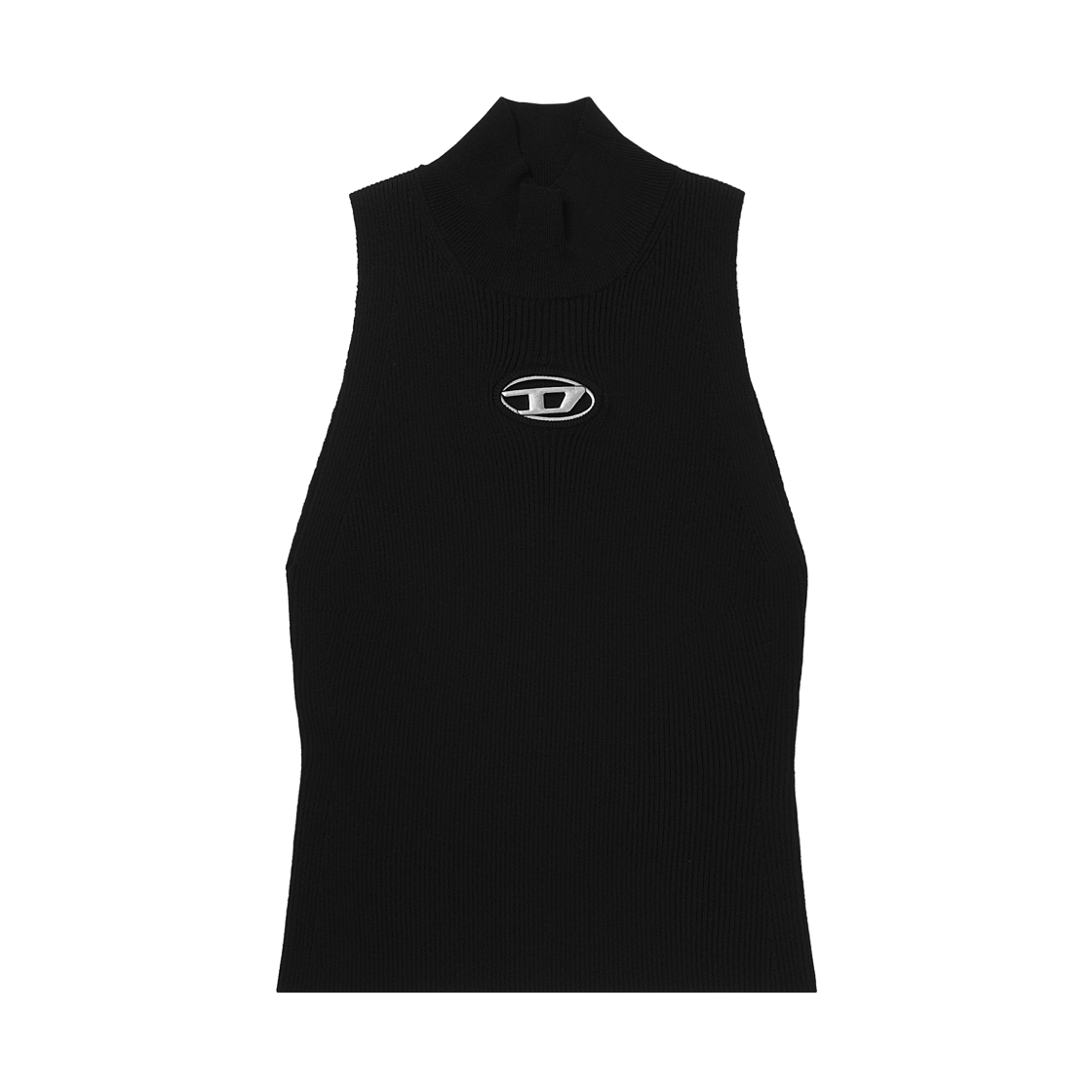 (W) 디젤 M-오네르백스-탑 립드 니트 터틀넥 블랙((W) Diesel M-Onervax-Top Ribbed Knit Turtleneck Black)