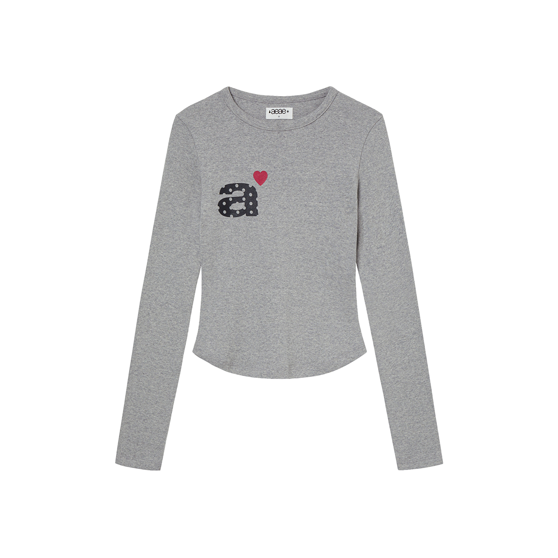 AE45FWLS003MNG AEAE Dot Small Letter L/S Melange Grey