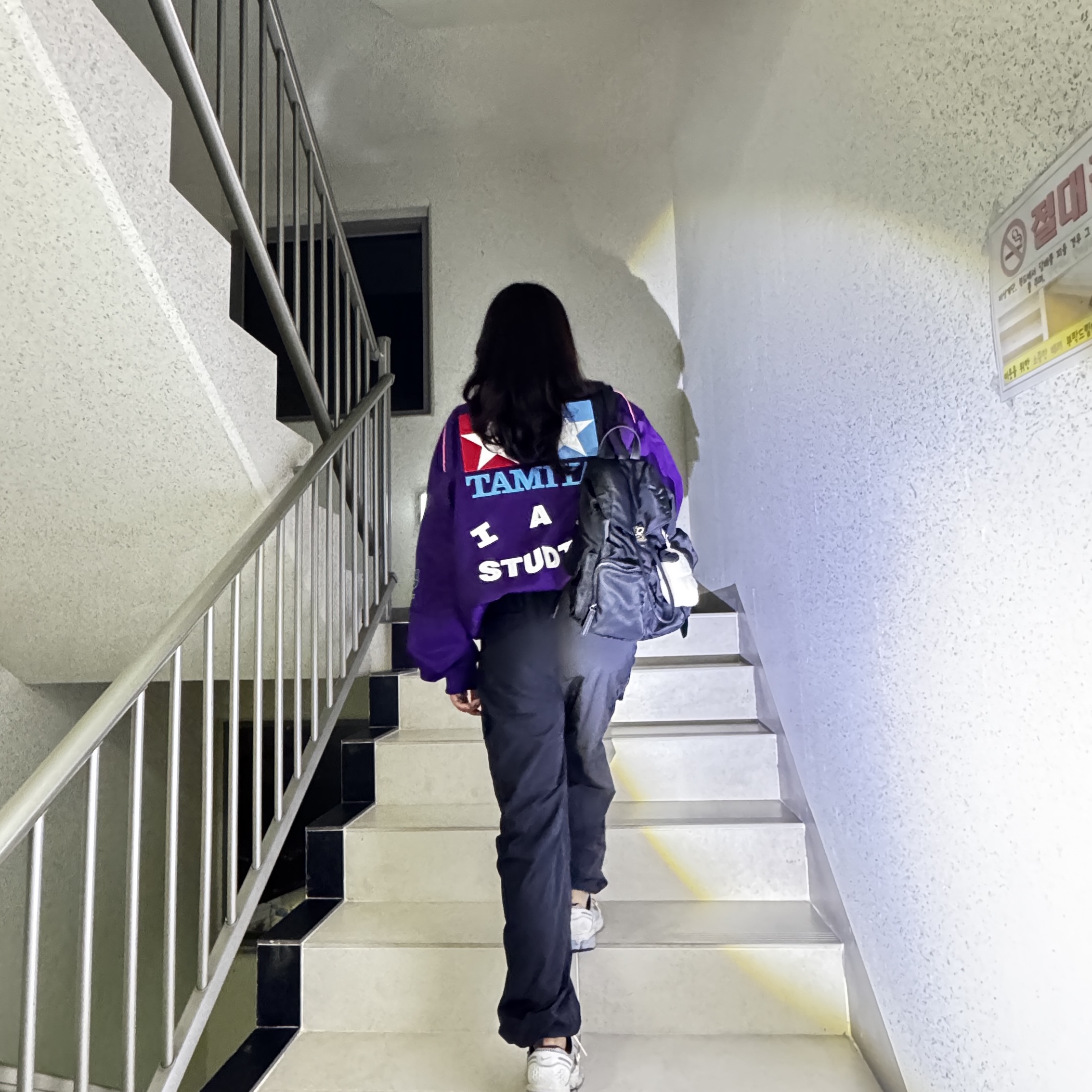 IAB Studio x Tamiya IAB Comets Racing Jacket Purple 착용 스타일