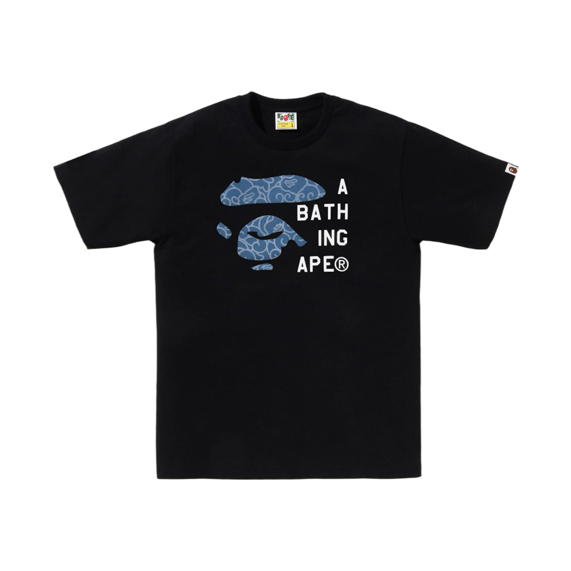 베이프 재패니즈 클라우드 카모 베이프 페이스 태그 티셔츠 블랙(BAPE Japanese Cloud Camo Bape Face Tag T-Shirt Black) - 1