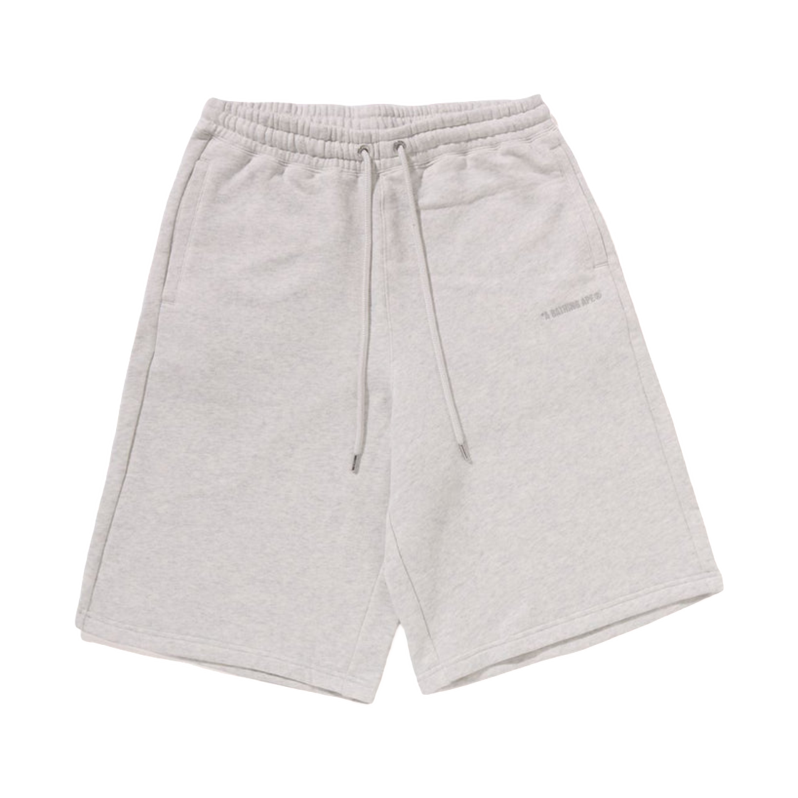 베이프 베이싱 에이프 로고 니 렝스 릴렉스드 핏 스웨트 쇼츠 그레이(BAPE Bathing Ape Logo Knee Length Relaxed Fit Sweat Shorts Gray) - 1