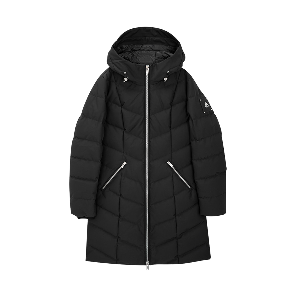 (W) 무스너클 클라우드 로고 다운 자켓 블랙((W) Moose Knuckles Cloud Logo Down Jacket Black)