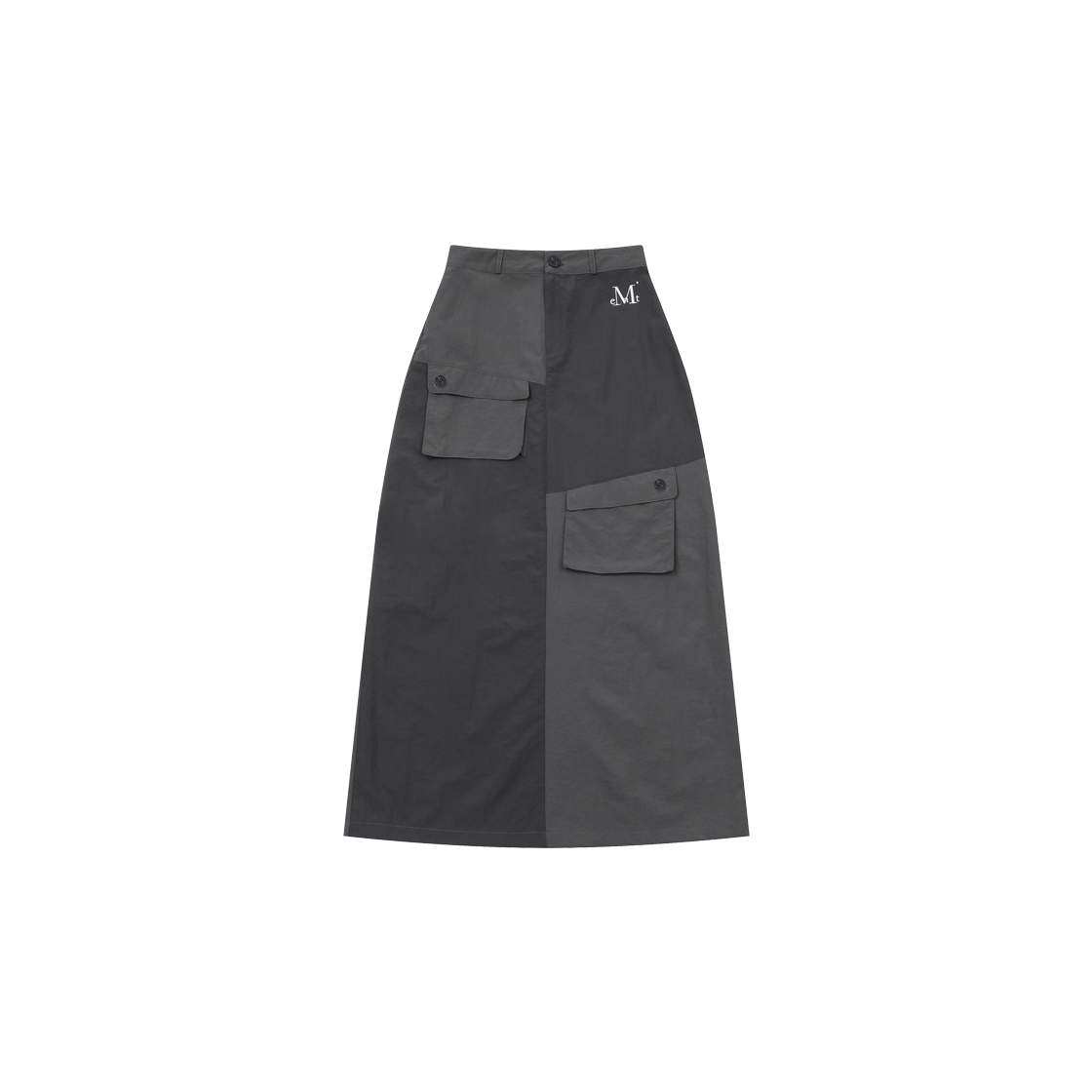 P0000BCZ MUCENT Shade Set-Up Pocket Long Skirt Charcoal