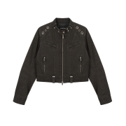 Vacant Archive Women Lewis Rider Eyelet Jacket Charcoal