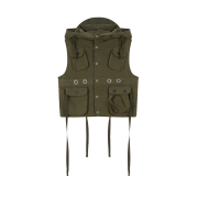 Vacant Archive Women Brook Cargo Hoodie Vest Khaki