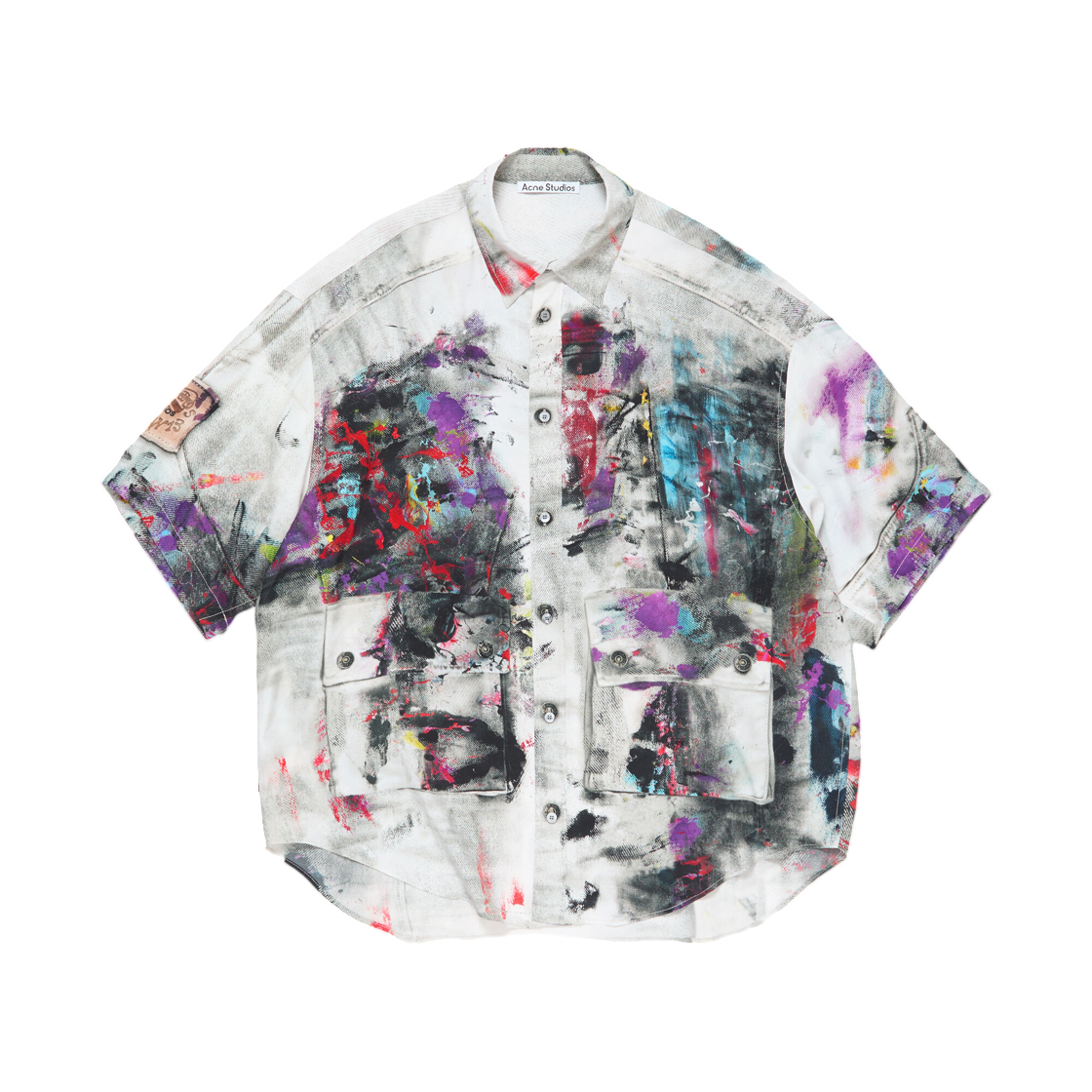 아크네 스튜디오 버튼업 셔츠 프린티드 화이트 멀티컬러(Acne Studios Button-Up Shirt Printed White Multicolor) - 1