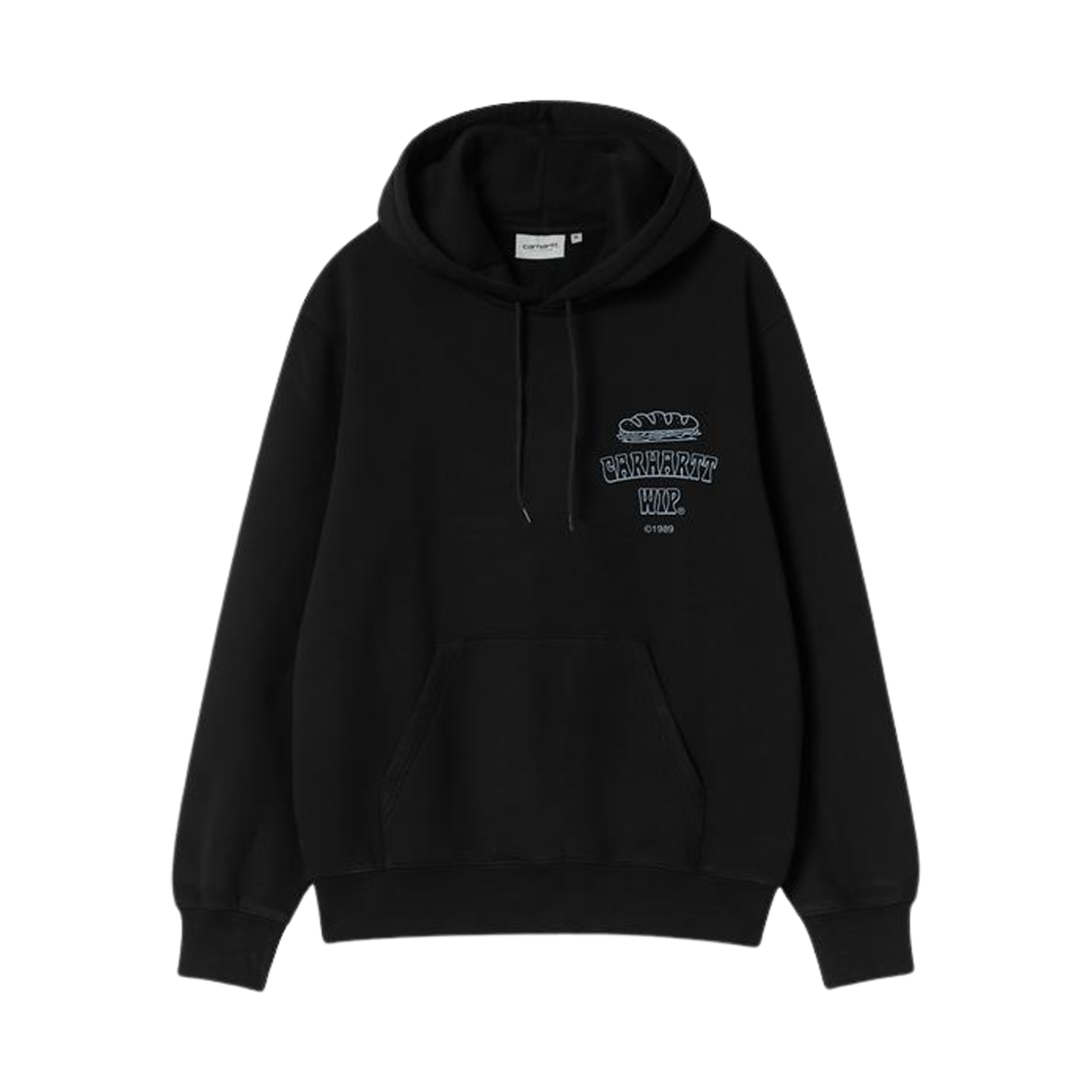 I035277-36A-XX Carhartt WIP Hooded Sandwich Sweatshirt Black Blue Fog
