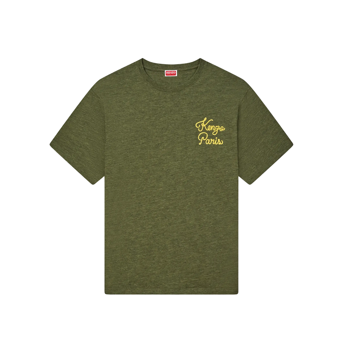 겐조 파리 체인스티치 자수 클래식 티셔츠 카키- 25FW(Kenzo Paris Chainstitch Embroidered Classic T-Shirt Khaki - 25FW)