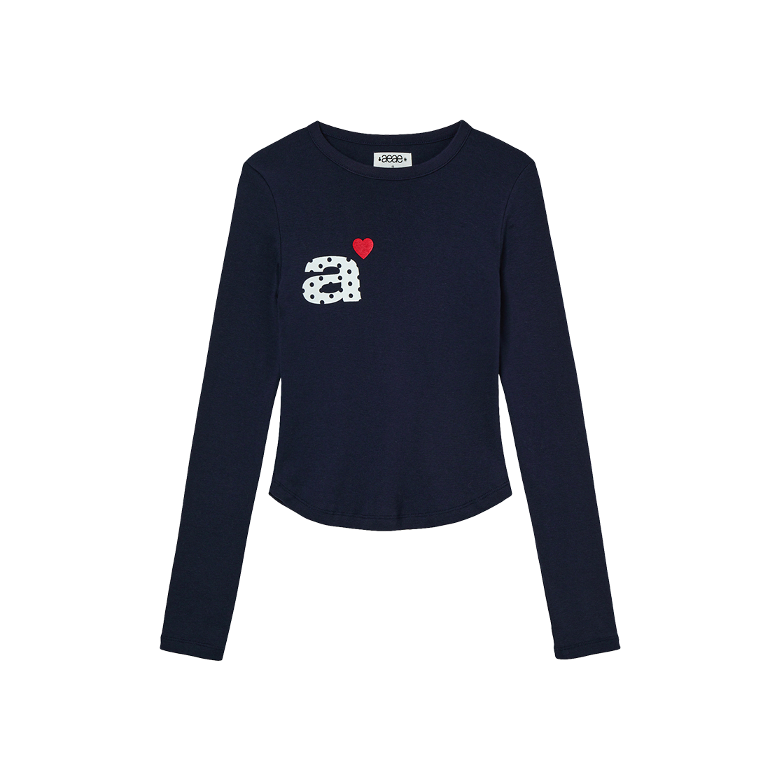에이이에이이 도트 스몰 레터 롱슬리브 네이비(AEAE Dot Small Letter L/S Navy)