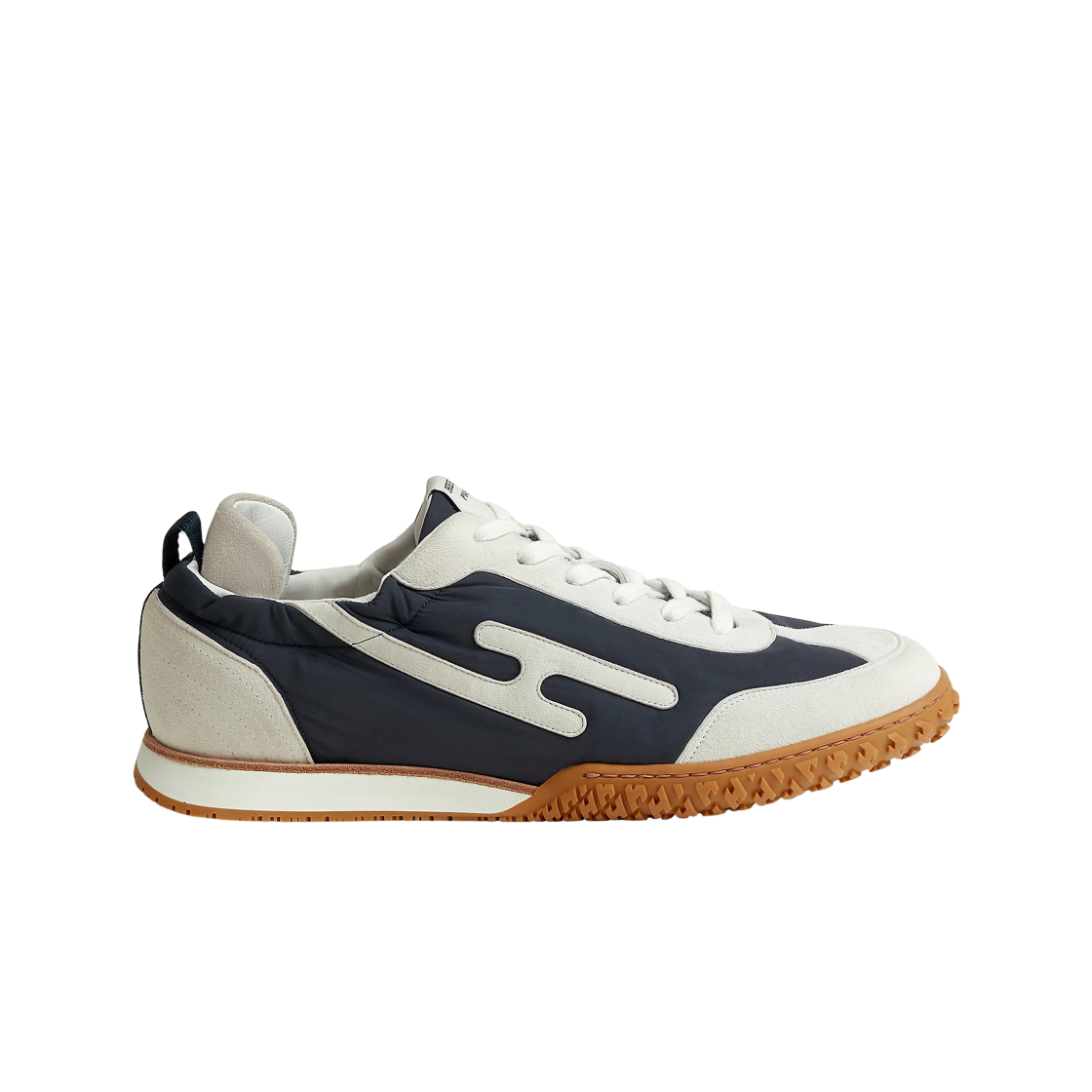 H242923ZHI2 Hermes Jet Sneakers Technical Canvas Suede Goatskin & Marine Blanc