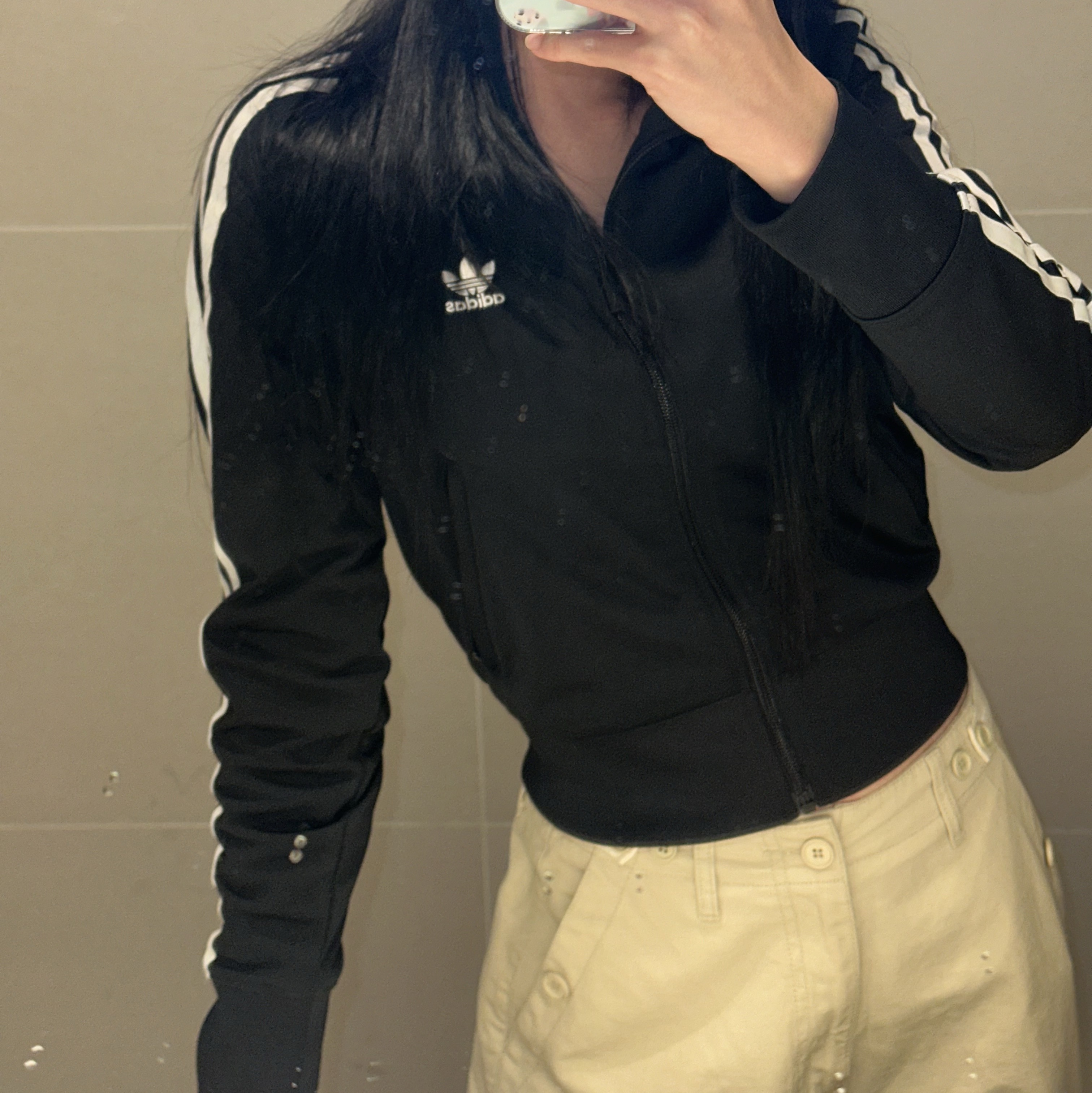 (W) Adidas Adicolor Classic Firebird Track Top Black - KR Sizing 착용 스타일
