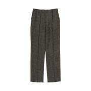 Auralee Alpaca Wool Silk Tweed Slacks Gray Brown Hairline - 25AW