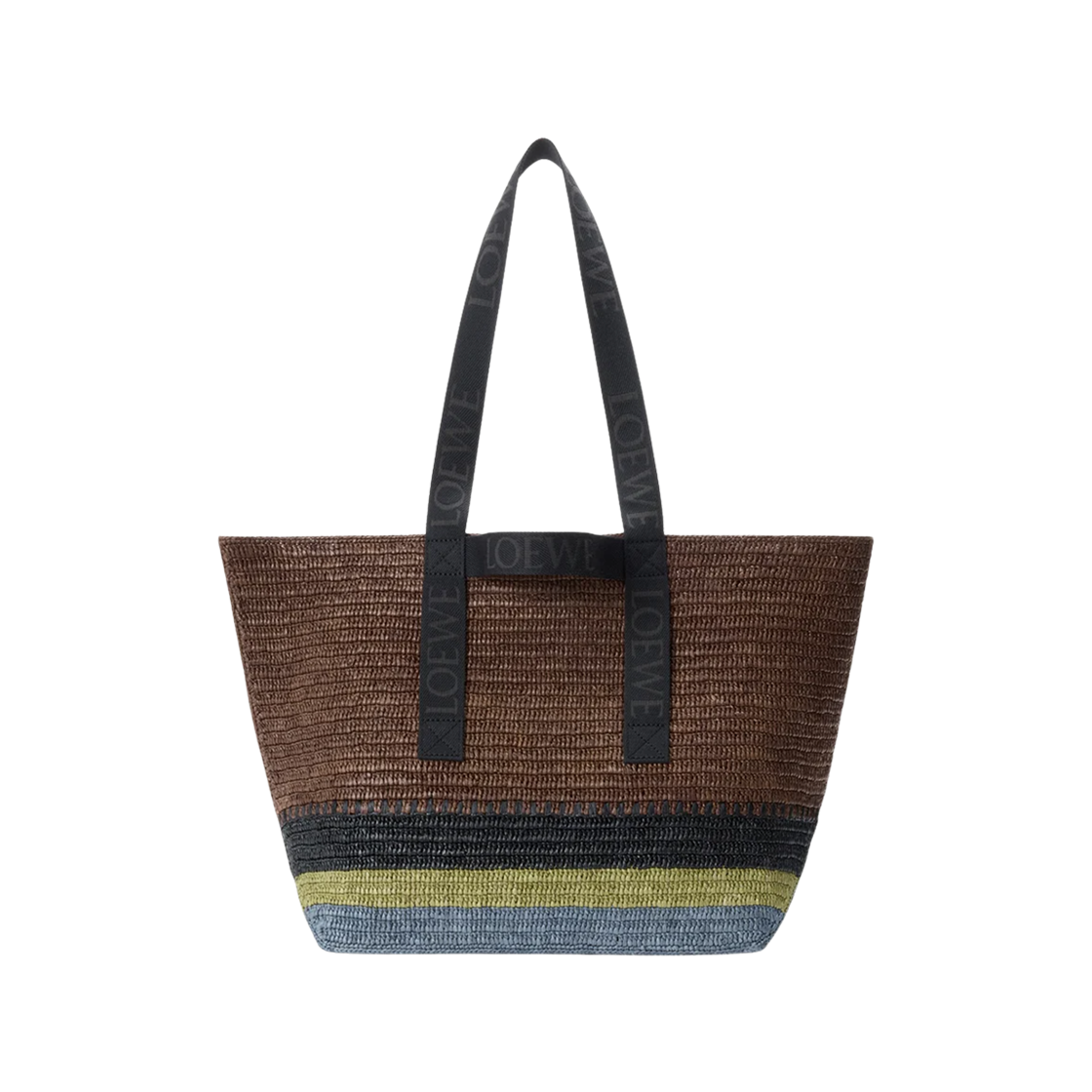 로에베 라피아 폴드 쇼퍼 인 라피아 브라운 멀티컬러(Loewe Fold Shopper in Raffia Brown Multicolor)