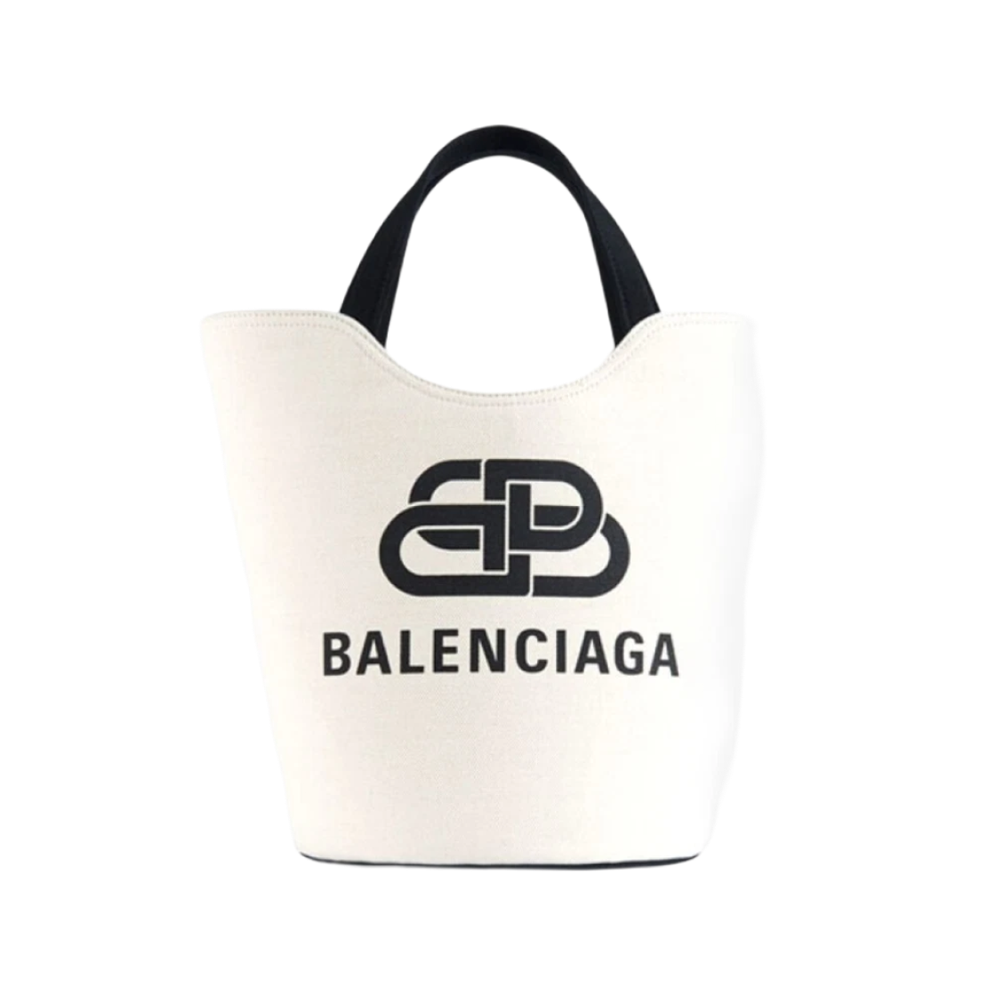 599332KMZG39260 Balenciaga Wave Medium Tote Bag Natural Black