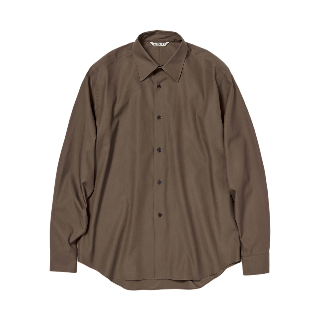 A25AS01TN Auralee Washed Finx Twill Shirt Brown - 25AW