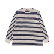 BAPE Solid Camo One Point Relaxed Fit Stripe L/S T-Shirt Ivory