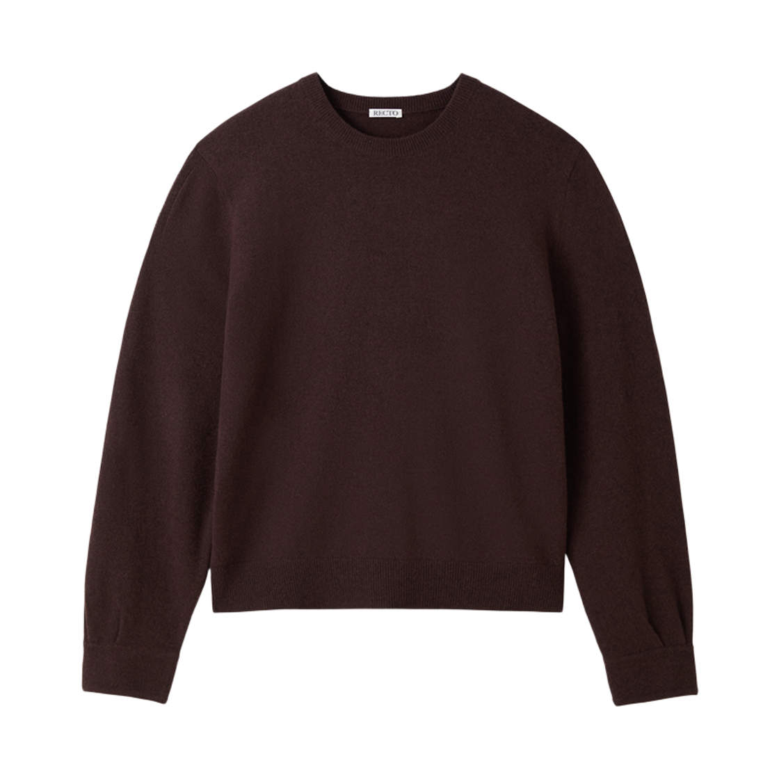 RM25WKTP003WN Recto Shirt Cuffs Detail Knit Top Dark Burgundy