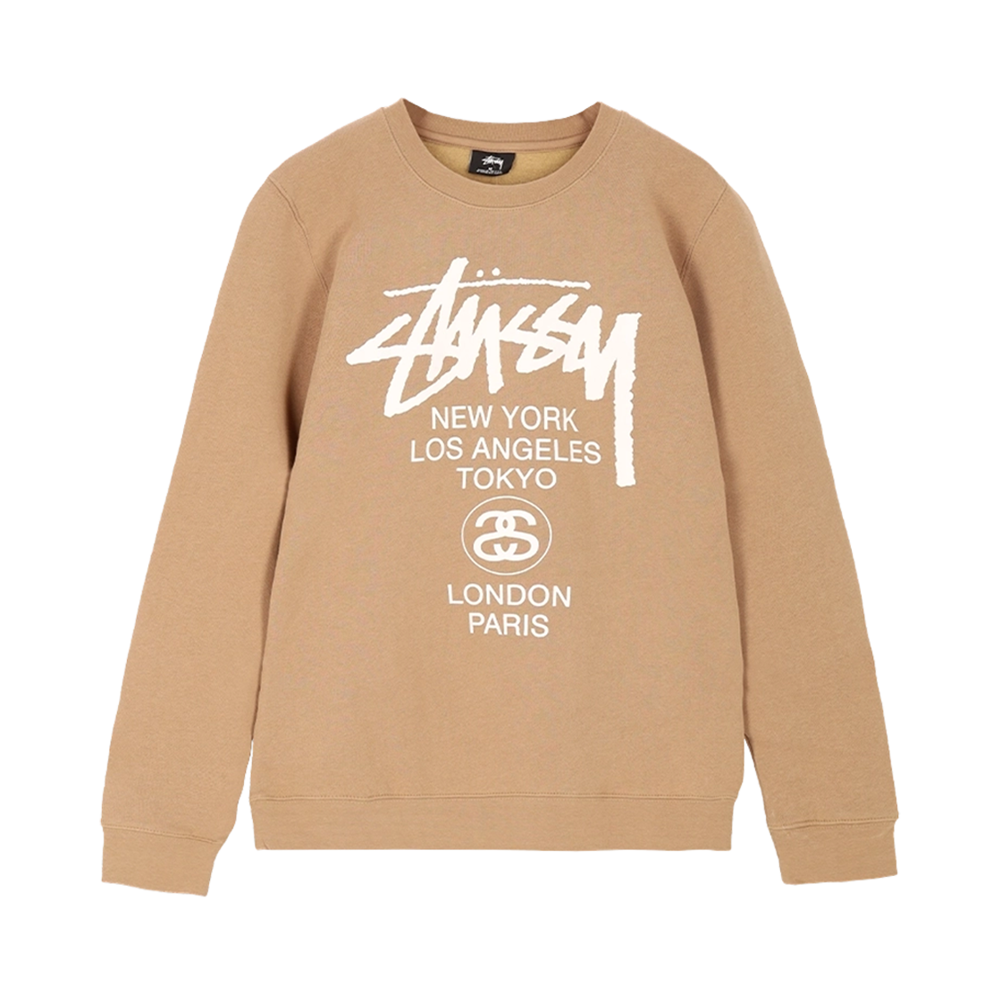 3913095 Stussy World Tour Crew Light Brown