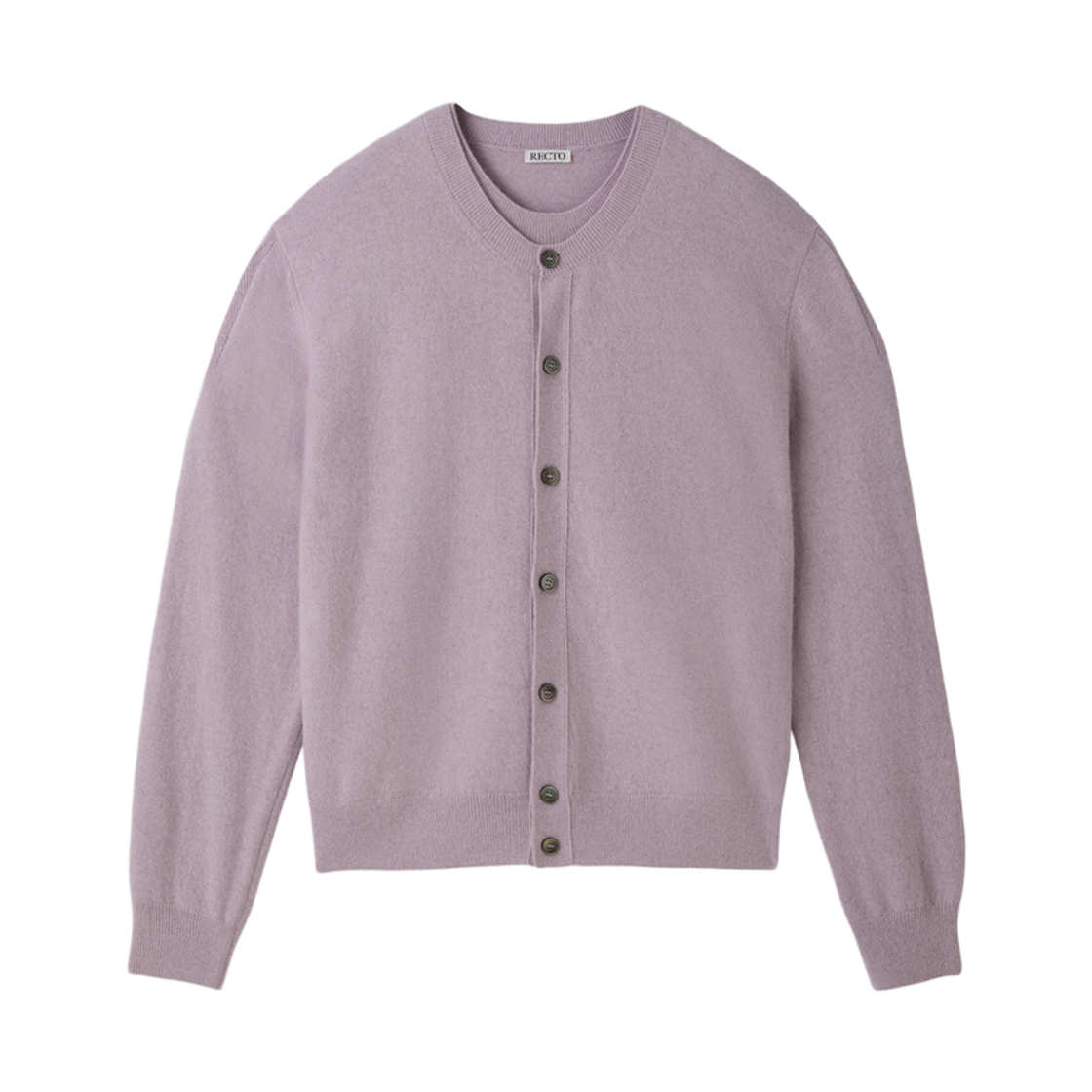 RM25WKTP007LV Recto Crew Neck Layered Cardigan Knit TopLavender
