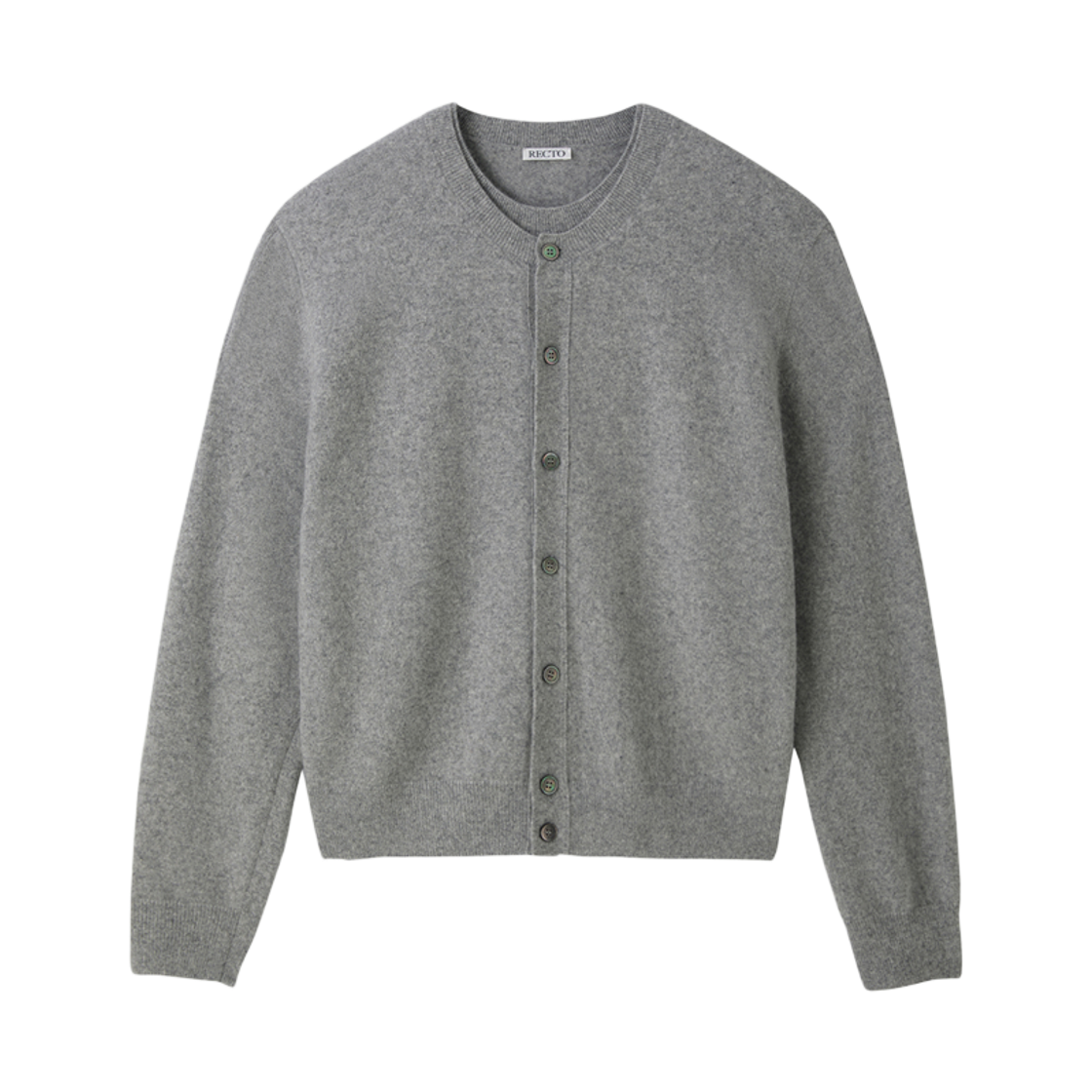 RM25WKTP007GR Recto Crew Neck Layered Cardigan Knit Top Melange Grey
