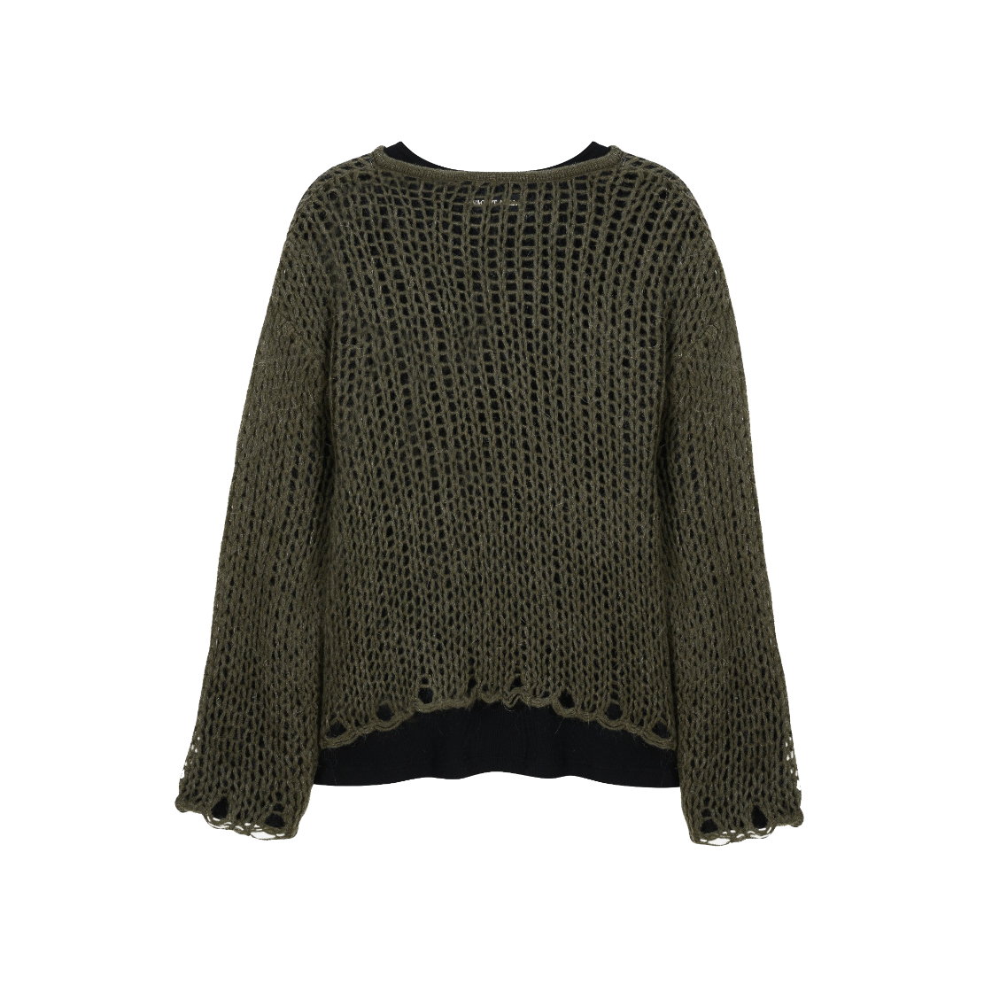 베이컨트 아카이브 맨 구피 네트 레이어드 니트 카키(Vacant Archive Men Guppy Net Layered Knit Khaki) - 2