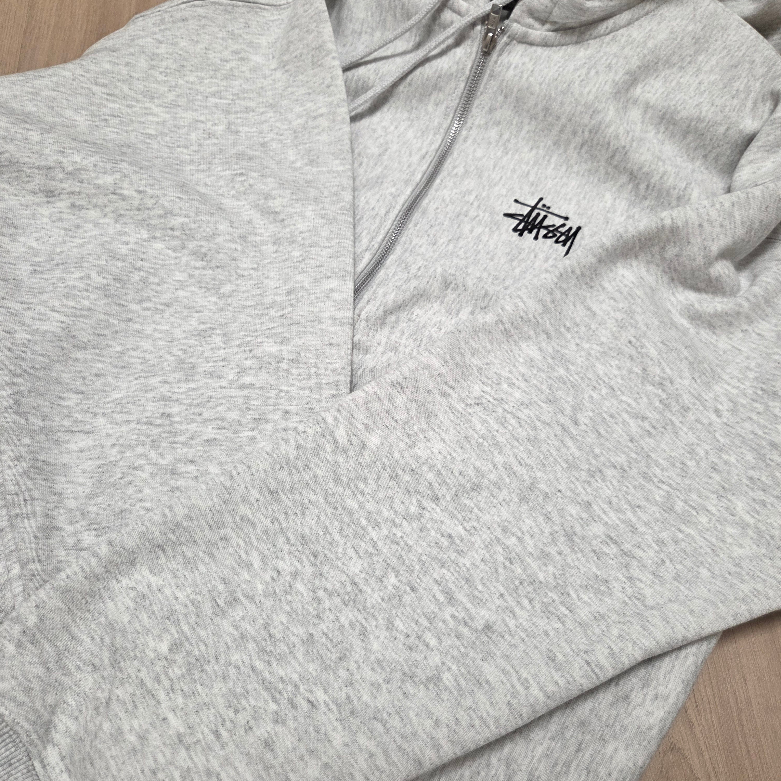 Stussy Basic Stussy Zip Hoodie Ash Heather 착용 스타일