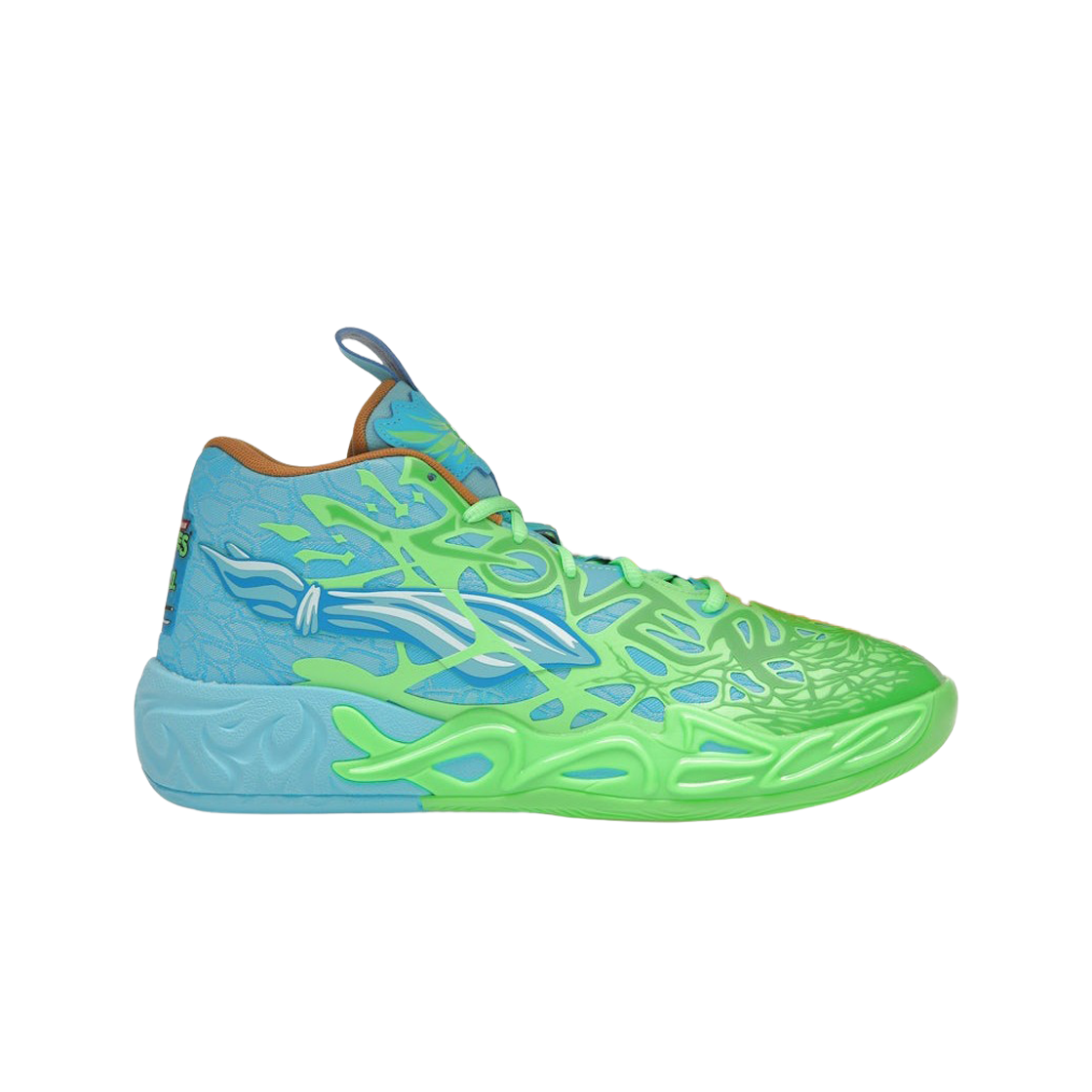 푸마 라멜로 볼 MB.04 TMNT L&M 플루로 그린 패스 그린(Puma Lamelo Ball MB.04 TMNT L&M Fluro Green Pes Green)