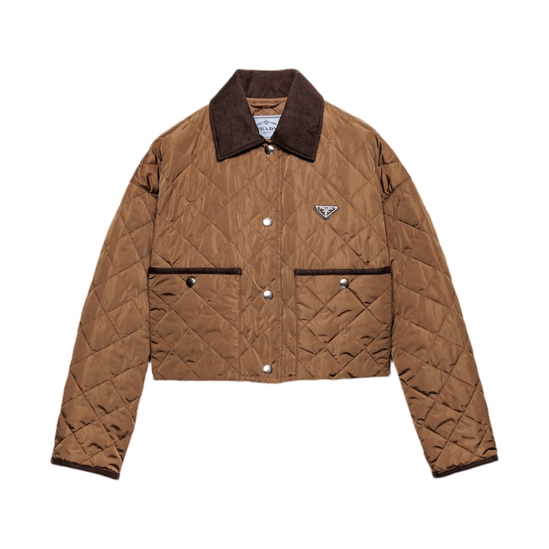 29X166-1WQ9-F0594 (W) Prada Light Re-Nylon Cropped Jacket Cork Beige