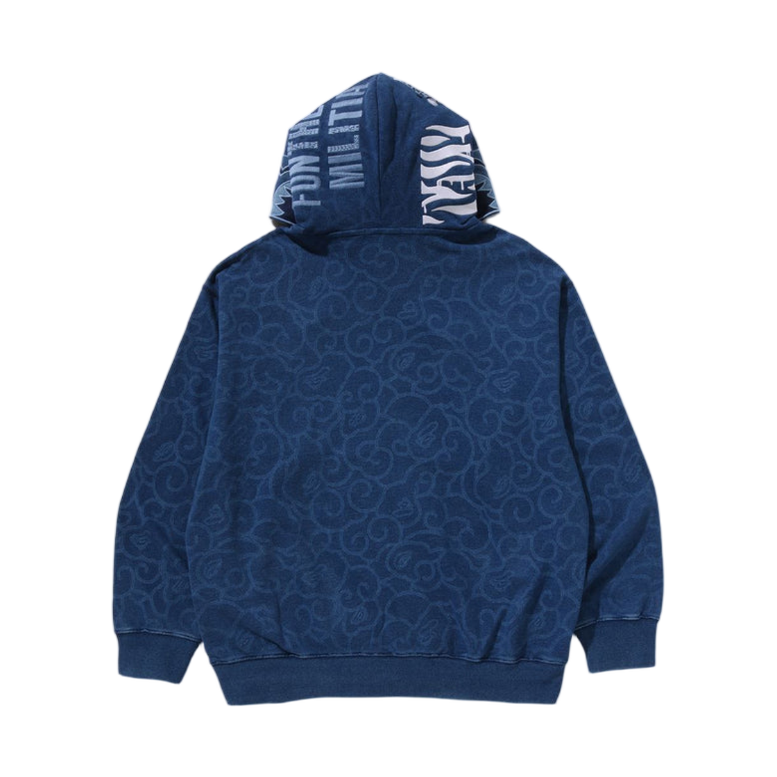 베이프 클라우드 카모 타이거 업사이클 릴렉스드 핏 풀 집 후드 네이비(BAPE Cloud Camo Tiger Upcycled Relaxed Fit Full Zip Hoodie Navy) - 2