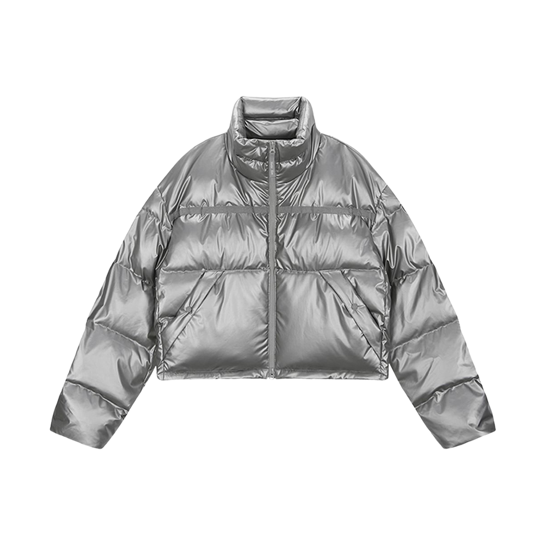 (W) 마뗑킴 테이핑 퍼퍼 다운 점퍼 실버((W) Matin Kim Taping Puffer Down Jumper Silver)