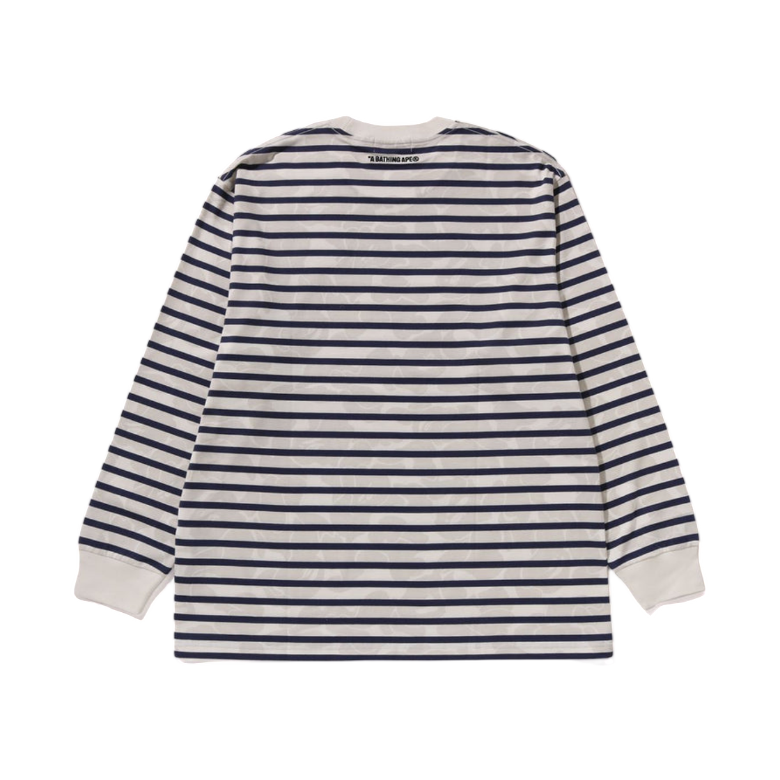 베이프 솔리드 카모 원 포인트 릴렉스드 핏 스트라이프 롱슬리브 티셔츠 아이보리(BAPE Solid Camo One Point Relaxed Fit Stripe L/S T-Shirt Ivory) - 2