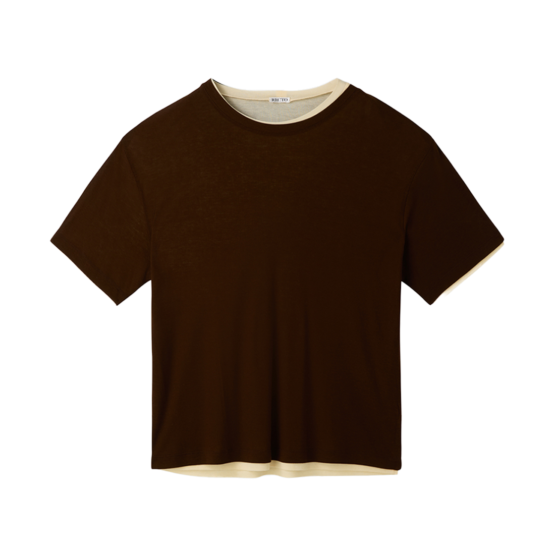 RM25WJTP002BR Recto Layered Wool T-Shirt Brown