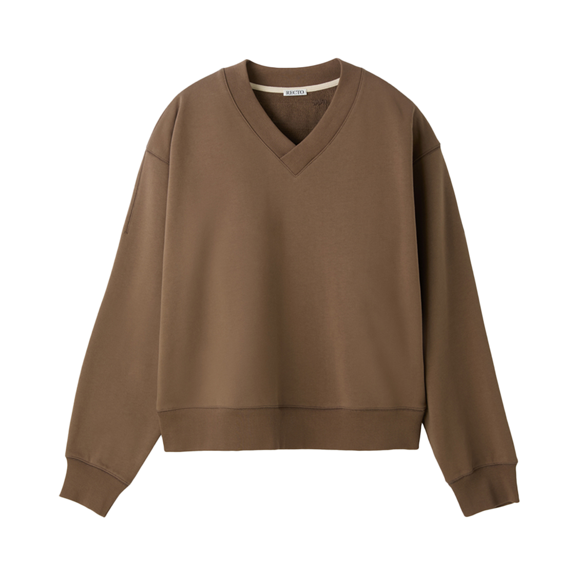 RM25WJTP003SP Recto Back Logo V-Neck Sweatshirt Sepia